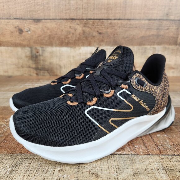 New Balance Fresh Foam ROAV v2 Women Sz 8 D Wide Black Leopard Print Athletic - Picture 3 of 10